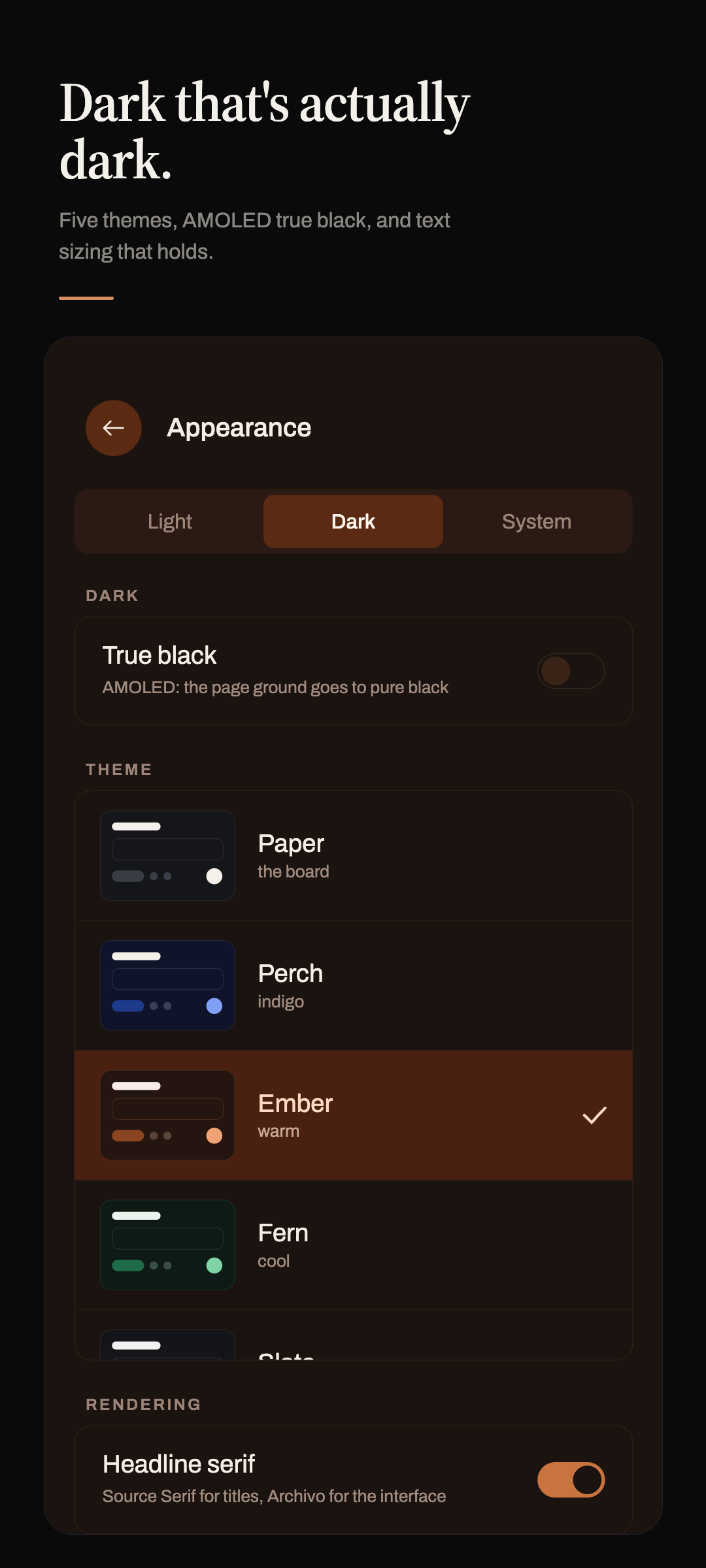 AMOLED & Palettes